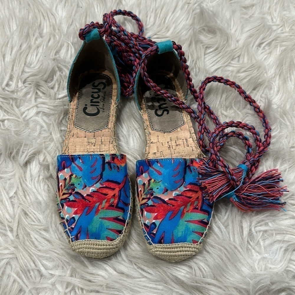 Sam Edelman Circus Lace up Lenora Espadrille Flats